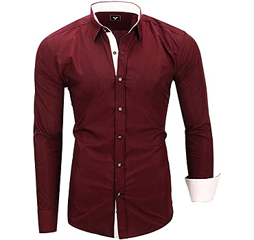 Kayhan Homme Chemise Slim Fit Repassage Facile, Coton, Manches Longues Coupe Parfaite, Produit de qualité Modell -London